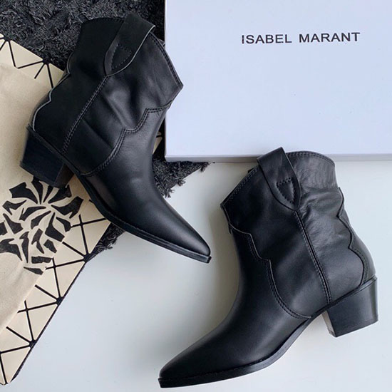 Isabel Marant Calfskin Ankle Boots Black S10051