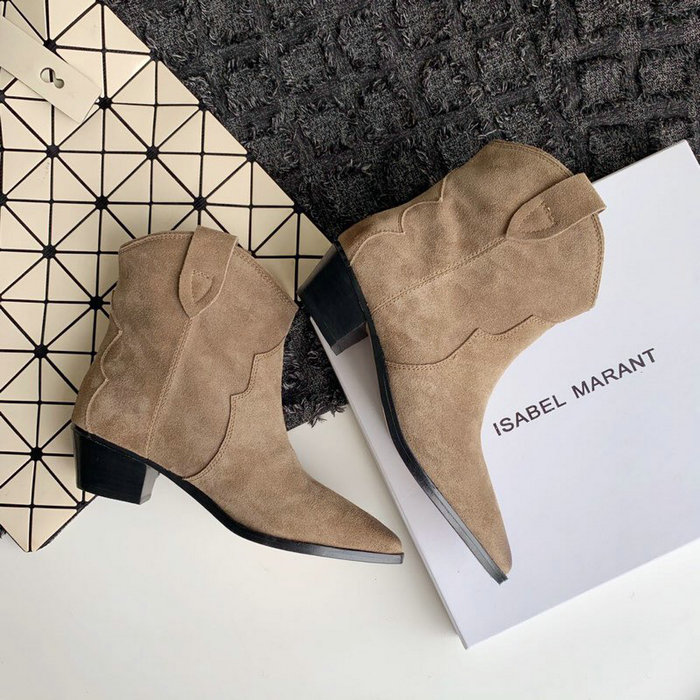 Isabel Marant Suede Ankle Boots Beige S10051