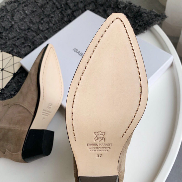 Isabel Marant Suede Ankle Boots Beige S10051