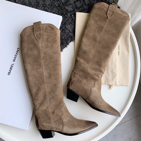 Isabel Marant Suede High Boots Beige S10052