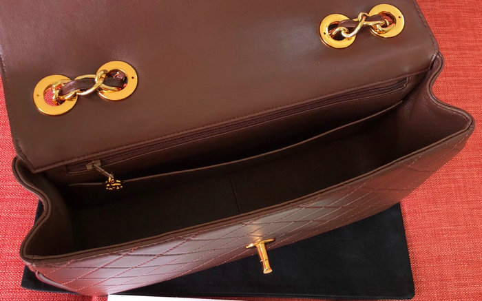 Chanel Lambskin Flap Bag Burgundy A0881