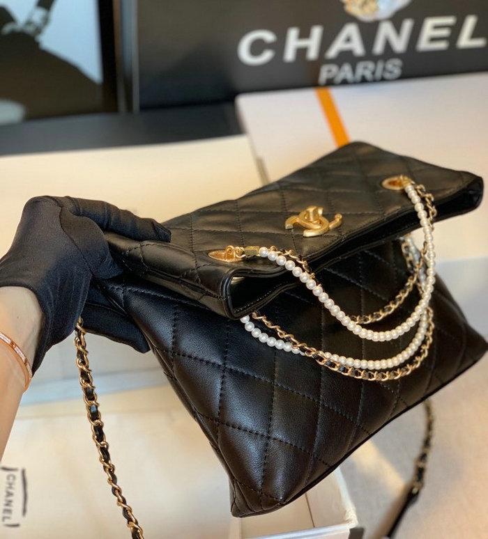 Chanel Calfskin Shoulder Bag Black A13108