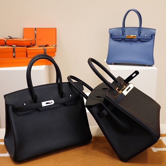 Hermes Epsom Leather Birkin Bag Black HB253035