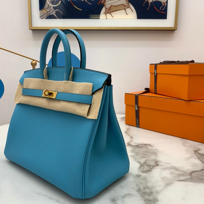 Hermes Togo Leather Birkin Bag Blue De Nord HB2530357