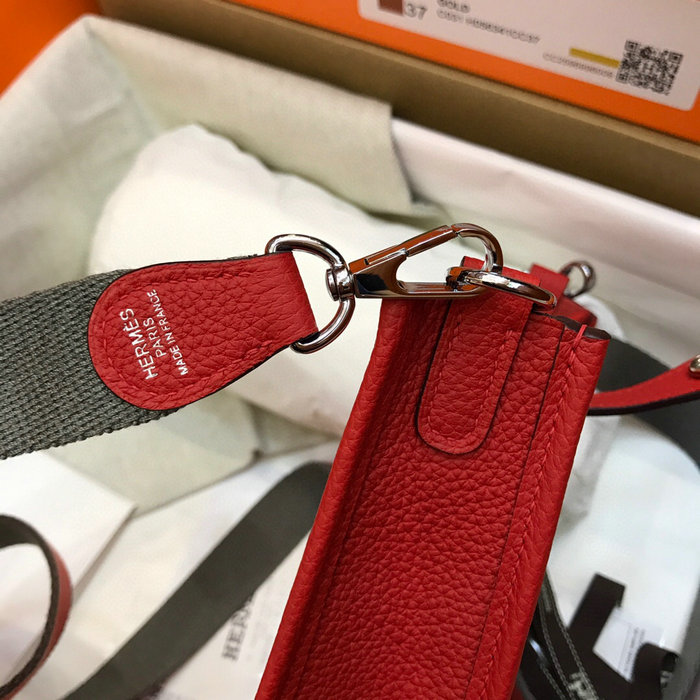 Hermes Togo Leather Mini Evelyne Bag Red H05634