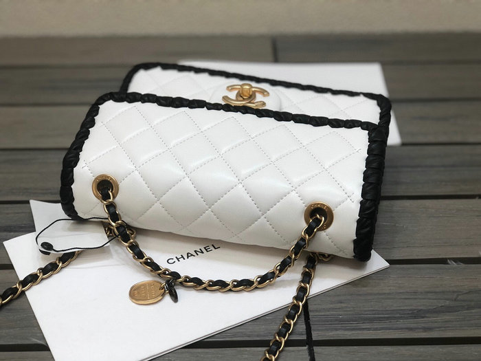 Chanel Lambskin Flap Bag White AS2496