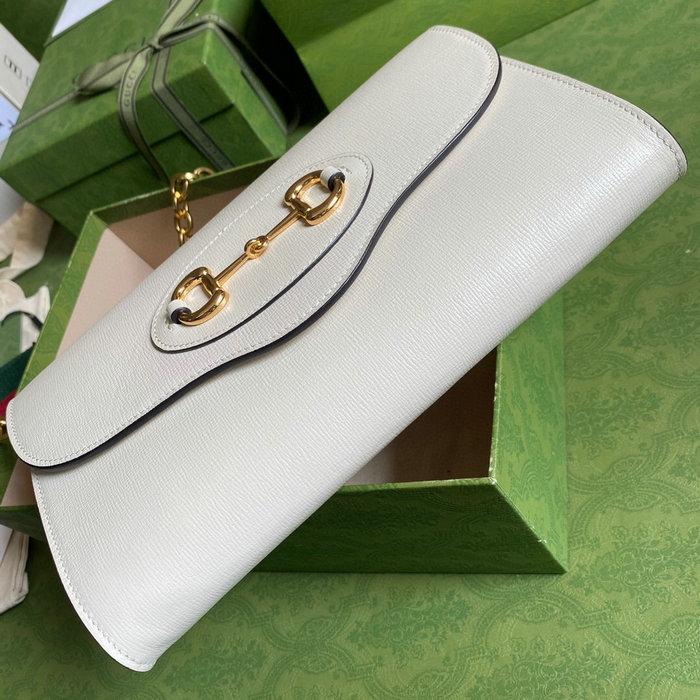 Gucci Horsebit 1955 Small Leather Bag White 677286