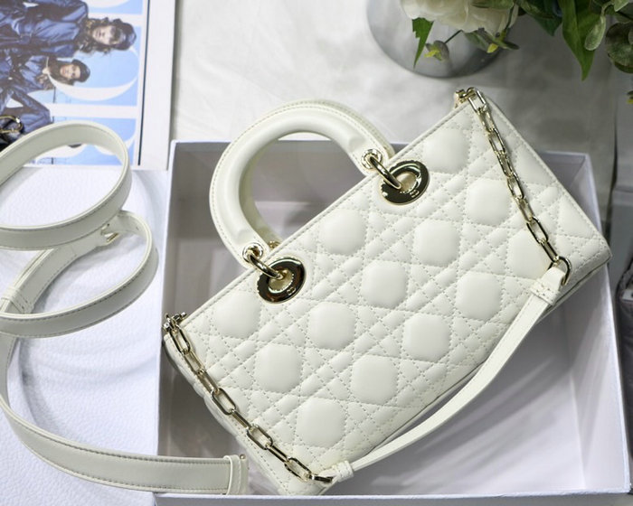 Lady D-joy Lambskin Bag White D6001