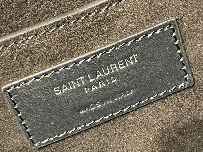 Saint Laurent Monogram Smooth Kate Tassel Bag Black with Silver 354119