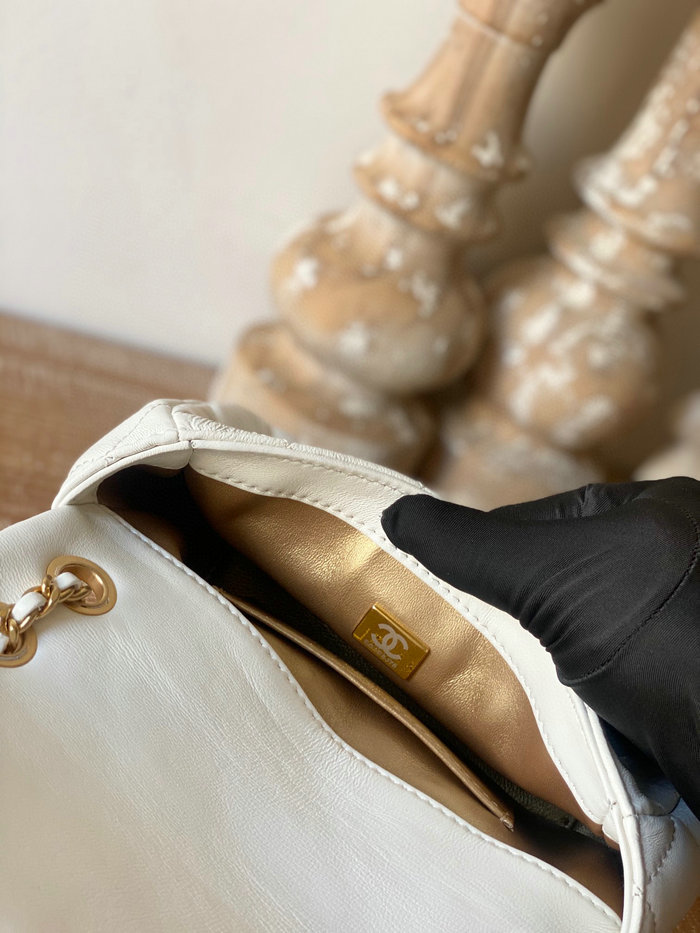 Chanel Lambskin Small Flap Bag White AS3109