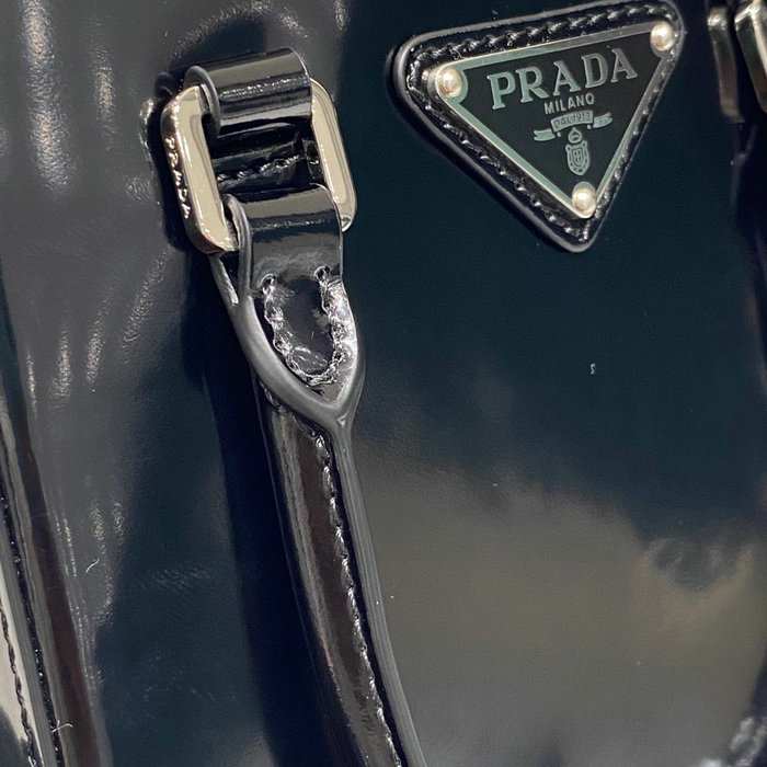 Prada Small brushed leather tote Black 1BA331