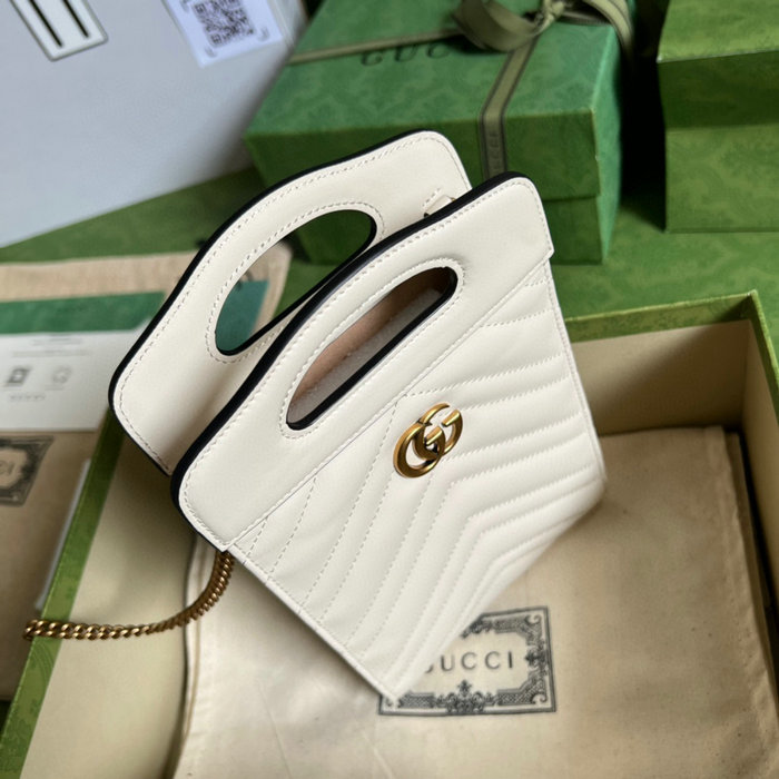 Gucci GG Marmont top handle mini bag White 699756