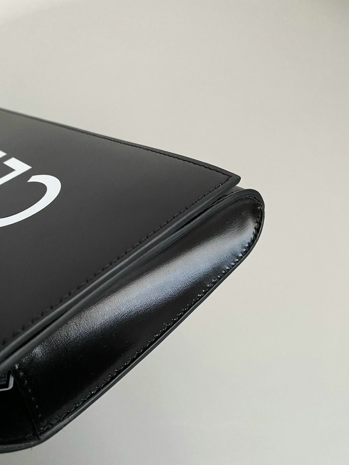Celine Asymetric Clutch Black 35050
