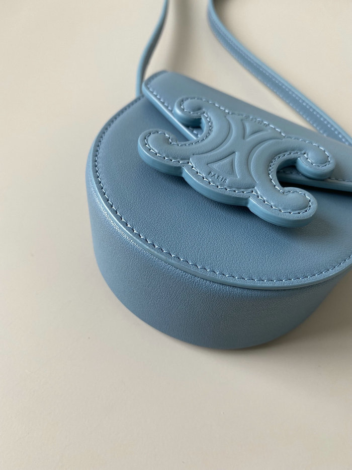 Celine Mini Besace Cuir Triomphe Blue C35105
