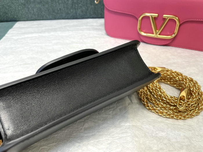 Valentino Loco Small Calfskin Shoulder Bag Black V1133S