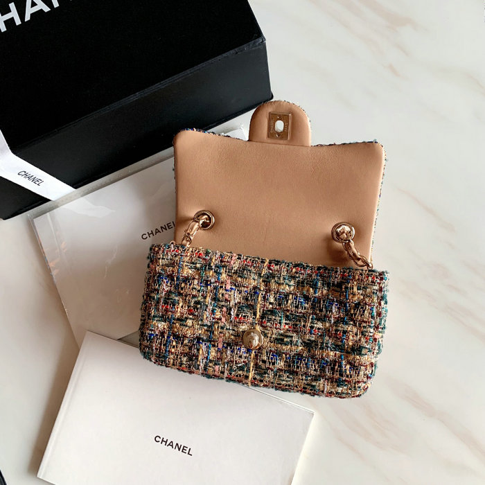 Chanel Tweed Small Flap Bag Blue CF69906