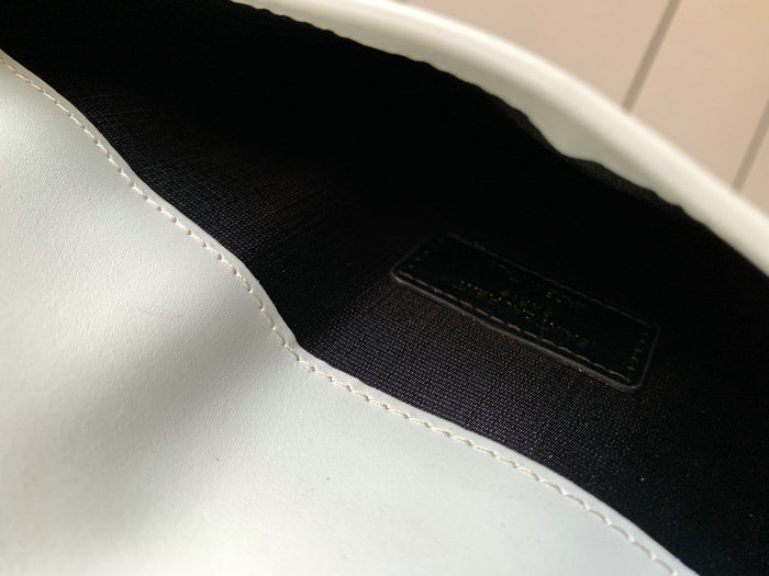 Saint Laurent Smooth Clutch Bag White 565739