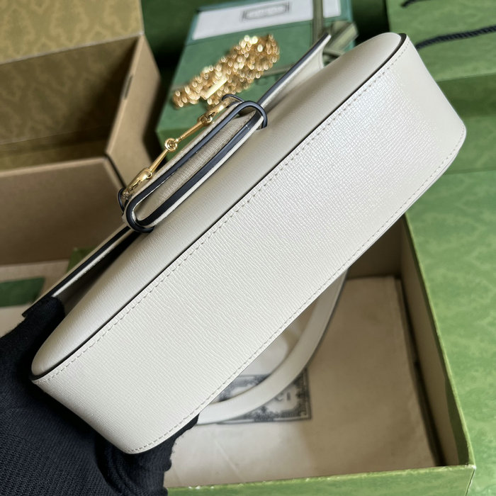 Gucci Horsebit 1955 small shoulder bag White 735178
