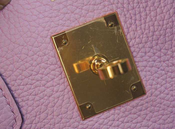Hermes Togo Leather Birkin Bag Mauve Sylvestre HB30191
