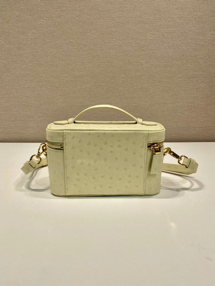 Prada Ostrich Veins Lether Mini Bag Yellow 1BH202