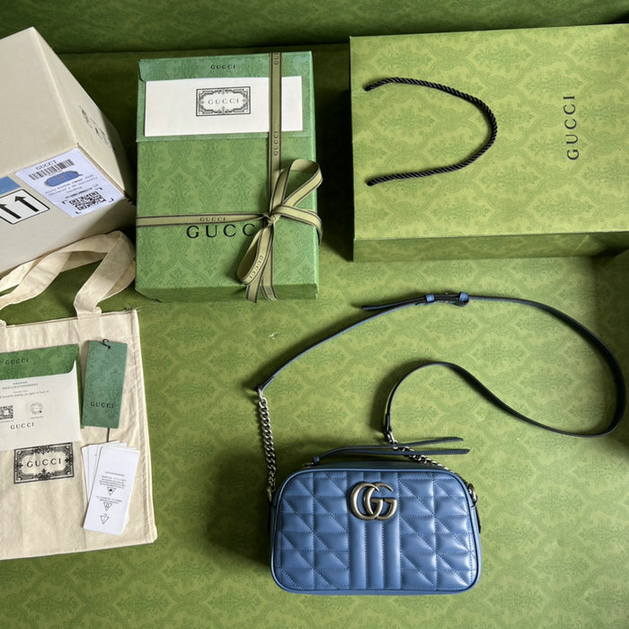 Gucci GG Marmont Small Shoulder Bag Blue 447632
