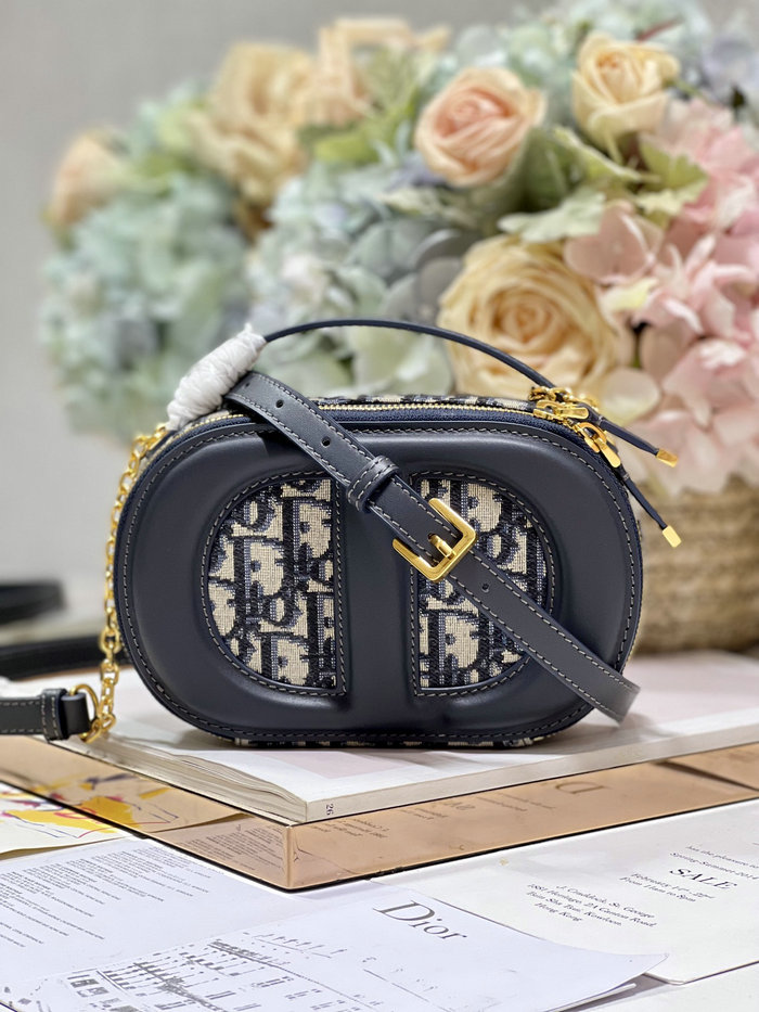 Dior CD Signature Oval Camera Bag Blue S2201