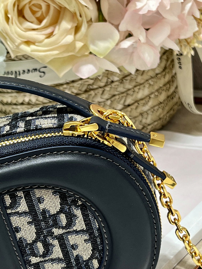 Dior CD Signature Oval Camera Bag Blue S2201