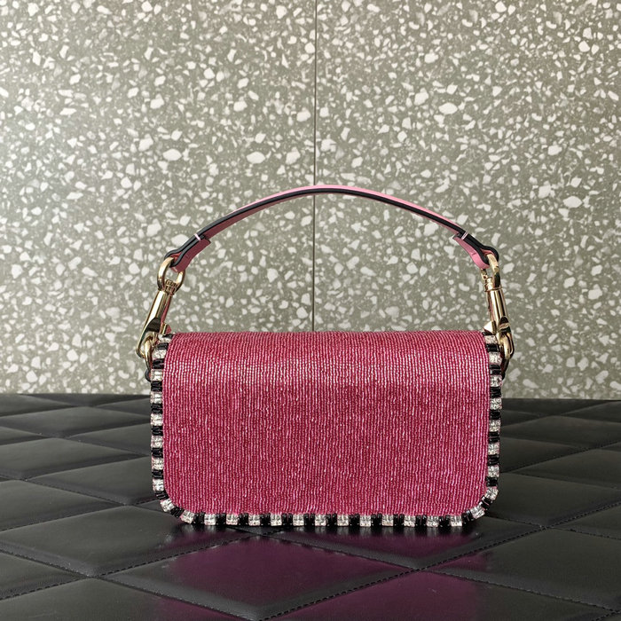 Valentino Loco Embroidered Small Shoulder Bag Pink V5032