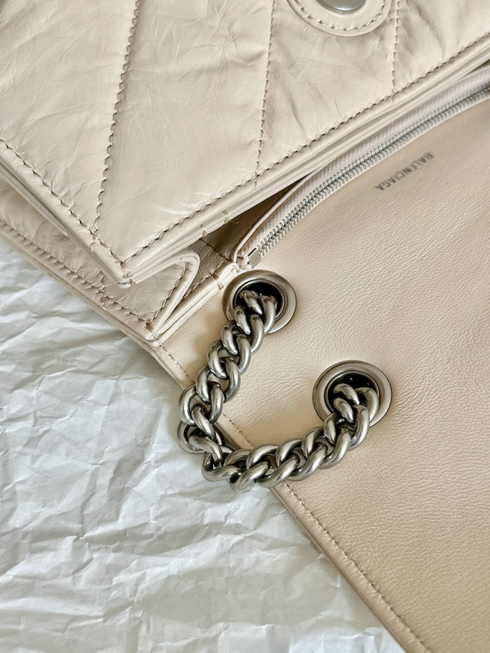 Balenciaga Crush Small Quilted Chain Bag Beige B716351