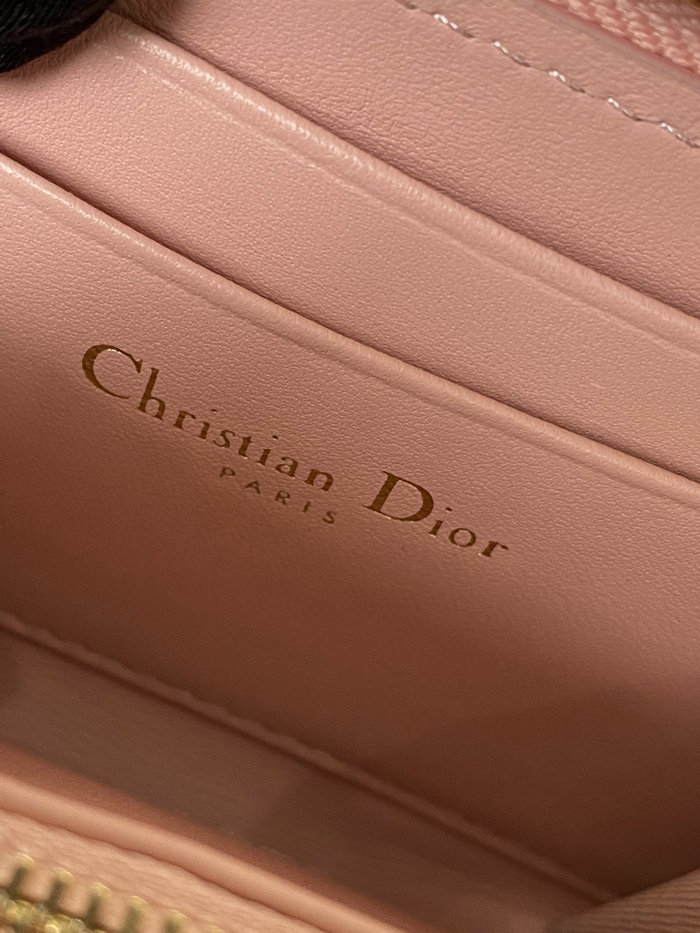 Lady Dior Lambskin Voyageur Small Coin Purse Pink S0985