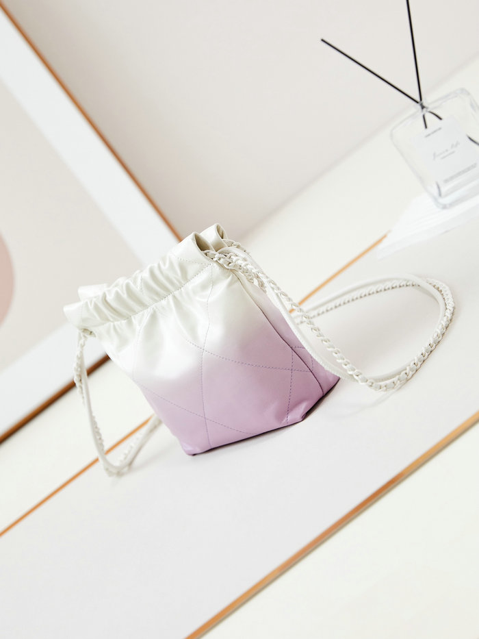 Chanel 22 Mini Handbag AS3980 Purple and White