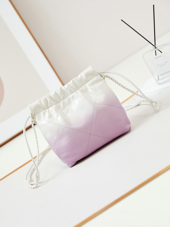 Chanel 22 Mini Handbag AS3980 Purple and White