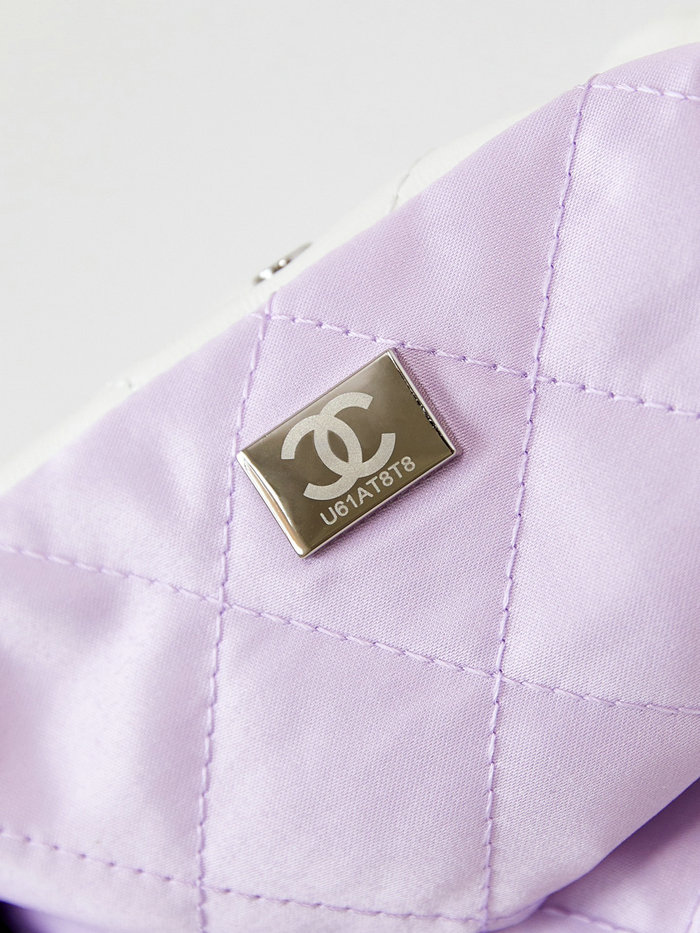 Chanel 22 Mini Handbag AS3980 Purple and White