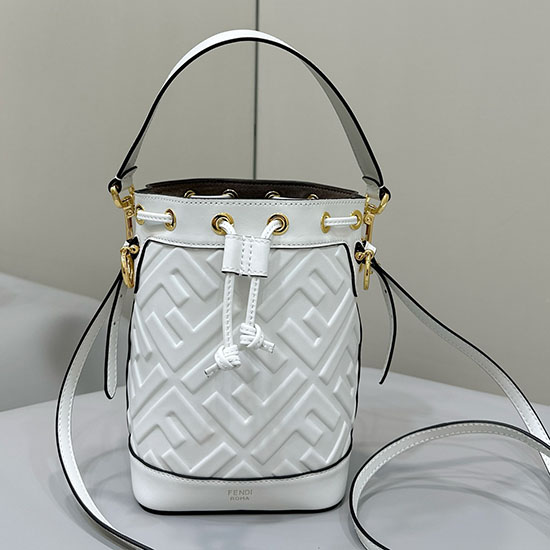 Fendi Small Mon Tresor Bucket Bag F8637 White