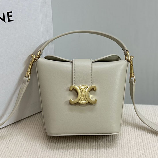 Celine Mini Bucket Triomphe 10K943 Light Grey