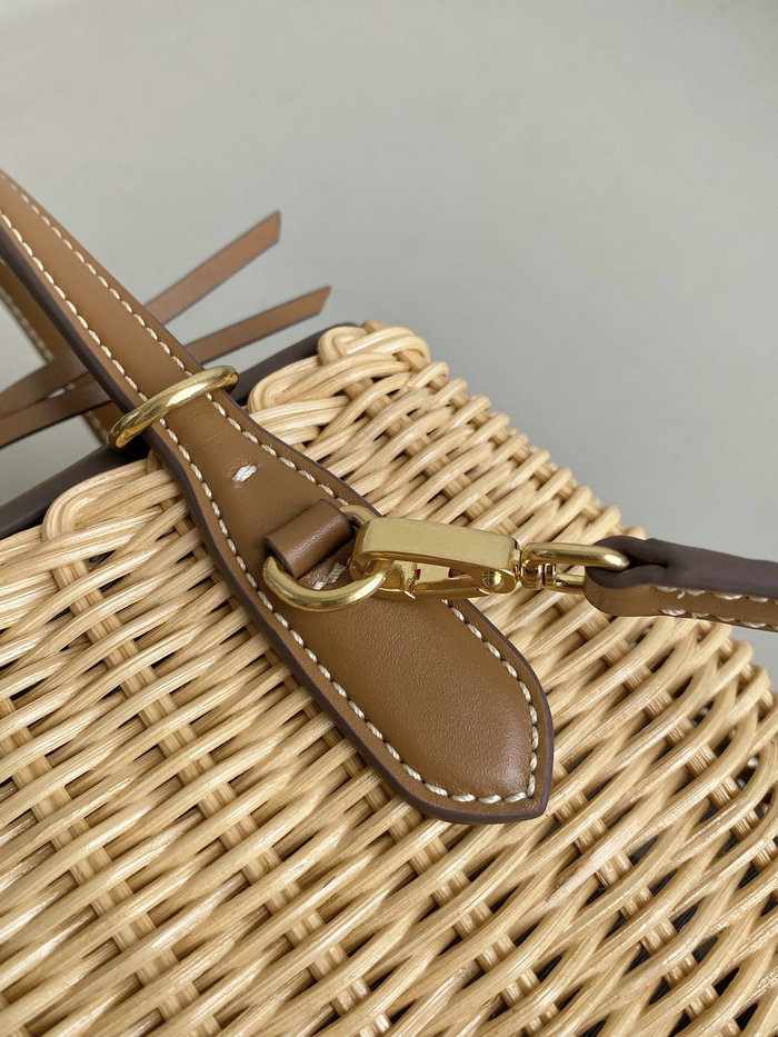 Miu Miu Wicker and leather handbag 5BA222