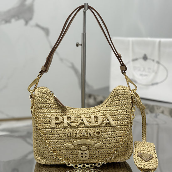 Prada Re-edition Crochet Raffia mini-bag 1BC204