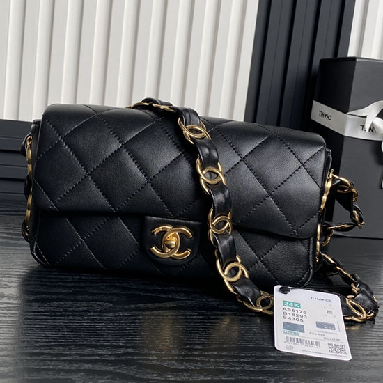 Small Chanel Lambskin Flap Bag AS5176 Black