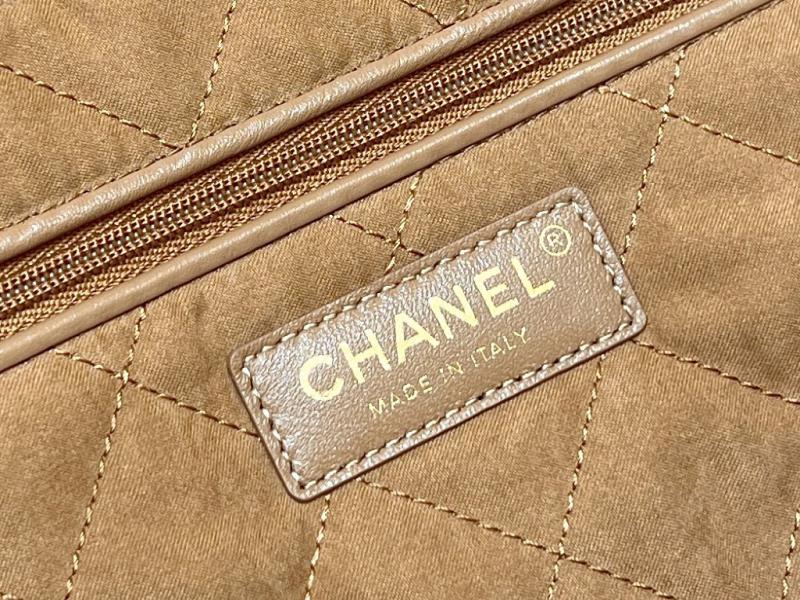 Chanel Grained Calfskin 22 Handbag AS3261 Brown