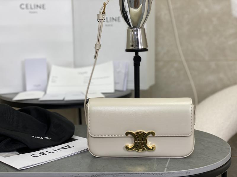 Celine Triomphe Shoulder Bag C35029 Off-White