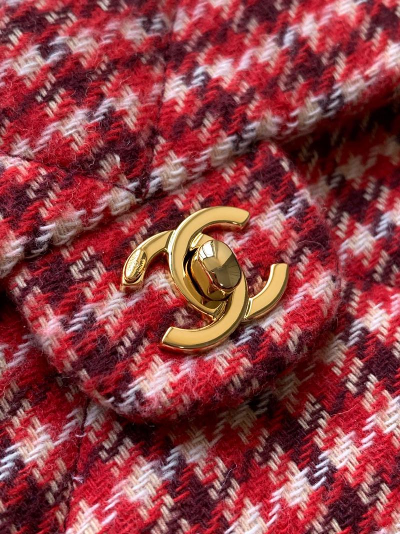 Chanel Tweed Backpack Red AS2091