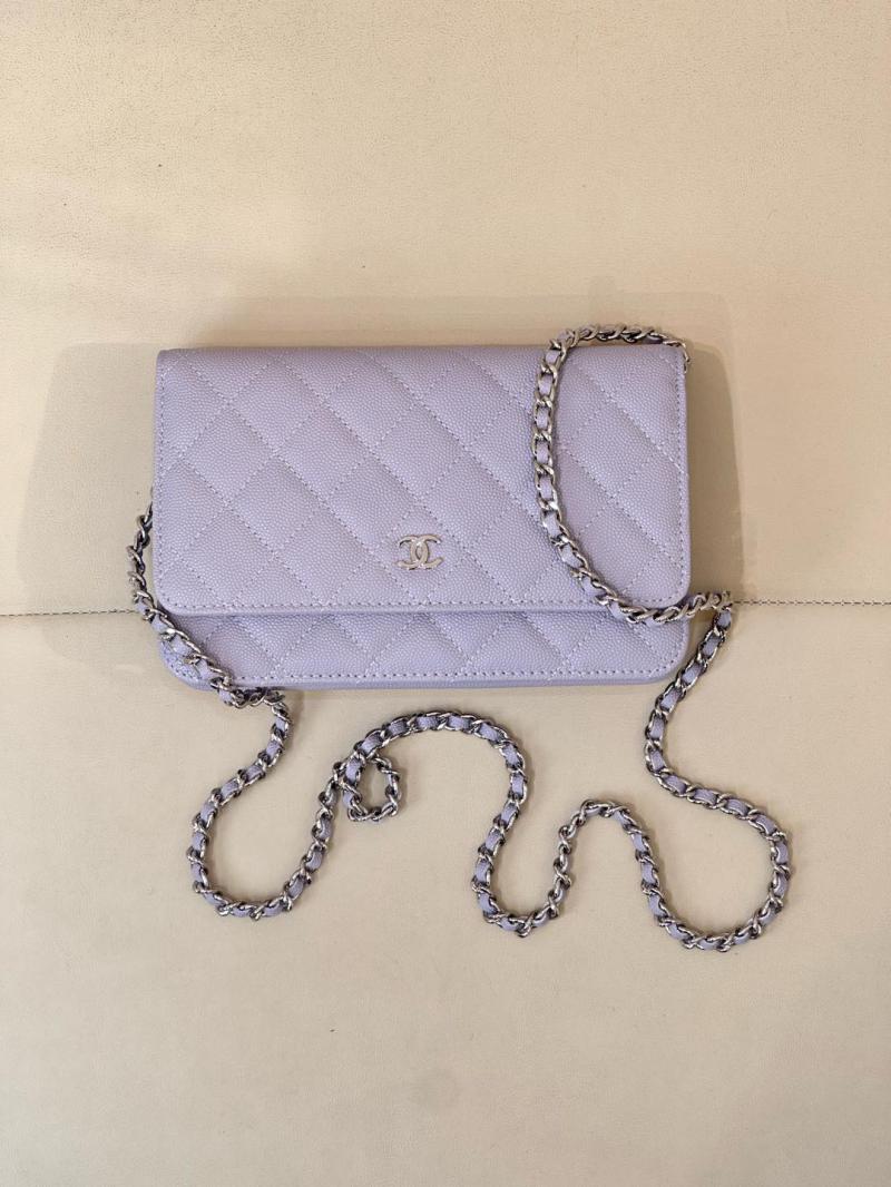 Chanel WOC Chain Wallet AP0250 Purple with Silver