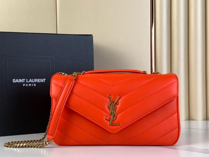 Saint Laurent Lambskin Loulou Medium Bag 801439 Orange
