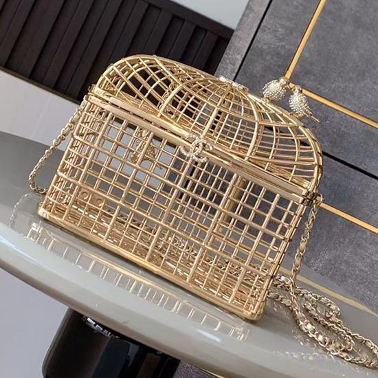 Chanel Birdcage Minaudiere AS5495 Gold
