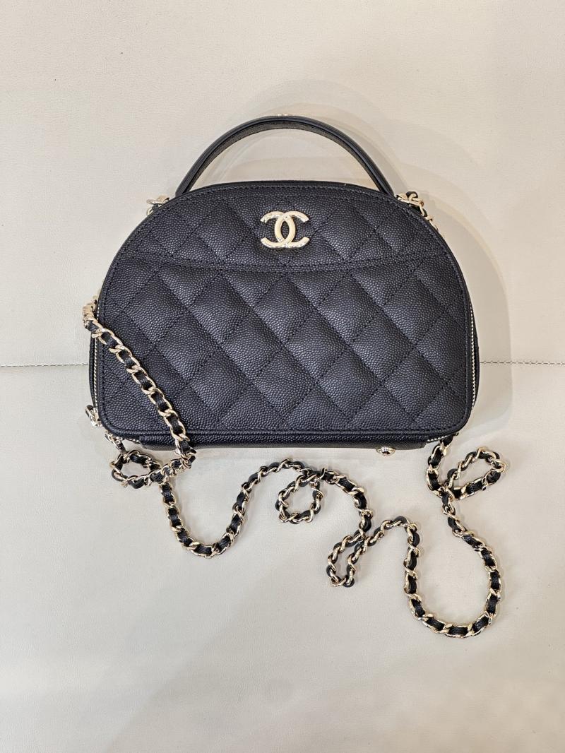 Chanel Grained Calfskin Top Handle Bag Black AS4438