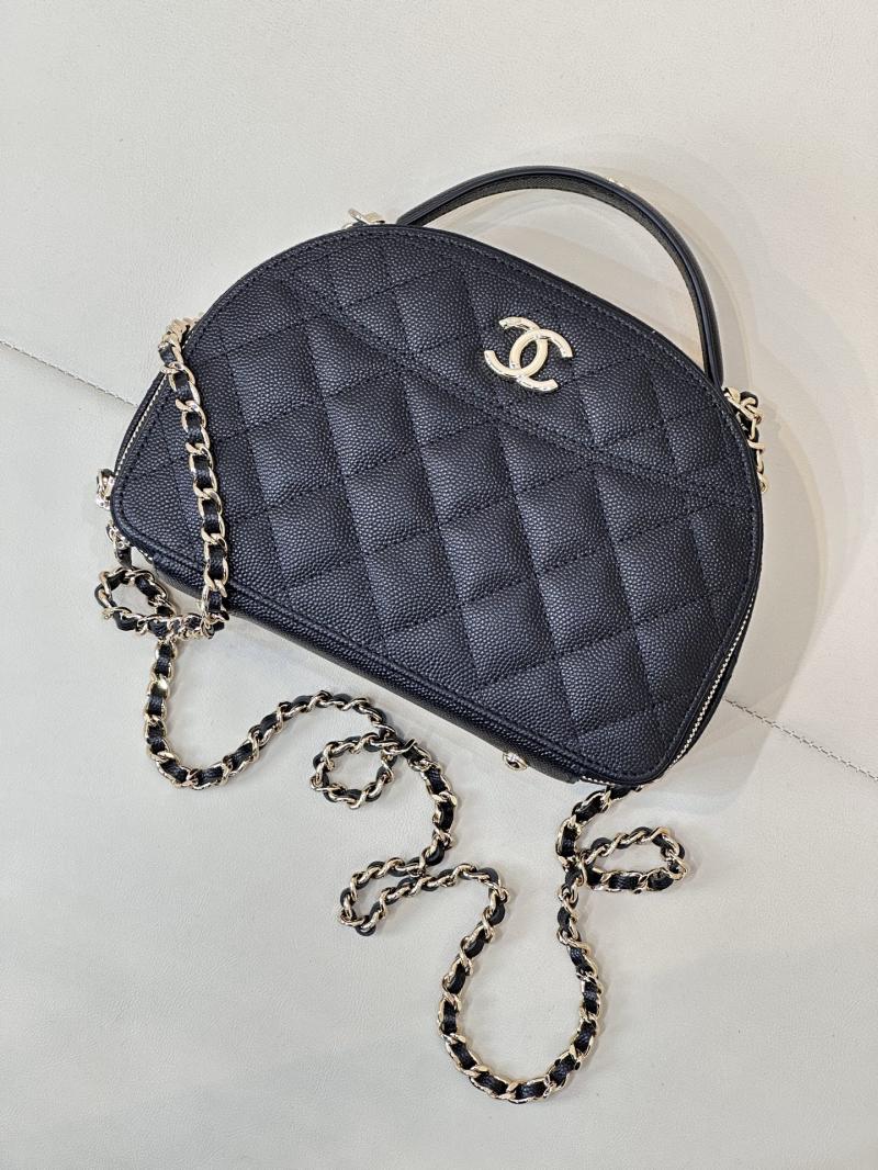 Chanel Grained Calfskin Top Handle Bag Black AS4438