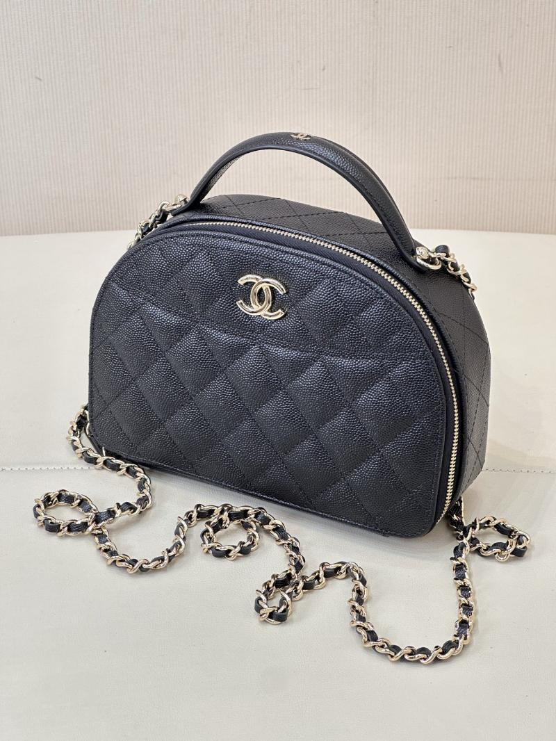 Chanel Grained Calfskin Top Handle Bag Black AS4438