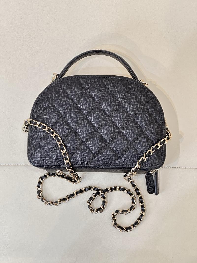 Chanel Grained Calfskin Top Handle Bag Black AS4438