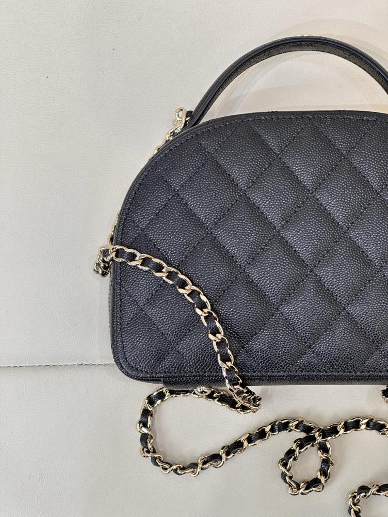 Chanel Grained Calfskin Top Handle Bag Black AS4438