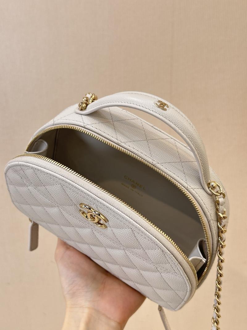 Chanel Grained Calfskin Top Handle Bag Grey AS4438